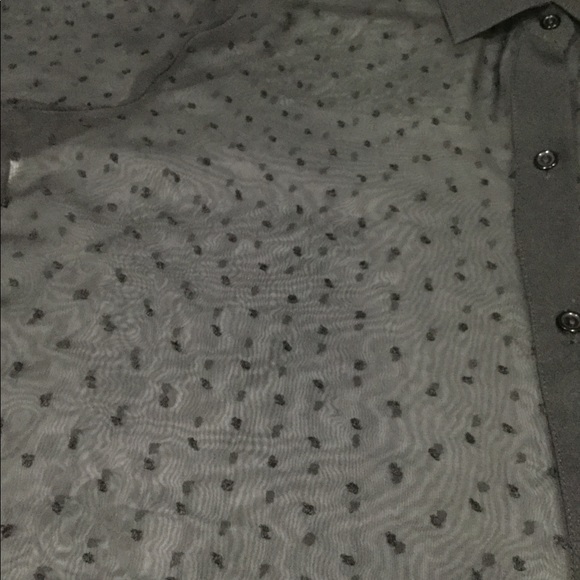 Shear black button down blouse - Picture 3 of 5